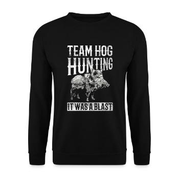 Schweinejagd-design Für Die Wildschweinjagd - Unisex Pullover - Schwarz - Vorne - Alina (178cm) & Michal (187cm)
