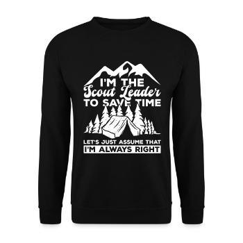Pfadfinderführer-design Für Einen Jungenmeister - Unisex Sweatshirt - black - Front - Alina (178cm) & Michal (187cm)