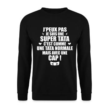 Une Super Tata - Tata Exceptionnelle - Sweat-shirt Unisexe - noir - Devant - Alina (178cm) & Michal (187cm)