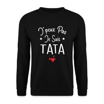 Tante / Tata / Marraine / Oncle / Nourrice / Bébé - Sweat-shirt Unisexe - noir - Devant - Alina (178cm) & Michal (187cm)
