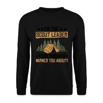 Pfadfinderführer-design Für Einen Jungenmeister - Unisex Sweatshirt - black - Front - Alina (178cm) & Michal (187cm)