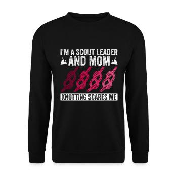 Pfadfindermutter-design Für Eine - Unisex Sweatshirt - black - Front - Alina (178cm) & Michal (187cm)