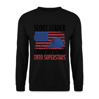 Pfadfinderführer Usa Design Für Einen - Unisex Sweatshirt - black - Front - Alina (178cm) & Michal (187cm)