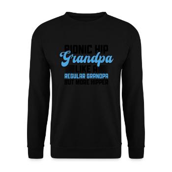 Bionisches Hüftchirurgie-opa-design Für Die - Unisex Pullover - Schwarz - Vorne - Alina (178cm) & Michal (187cm)