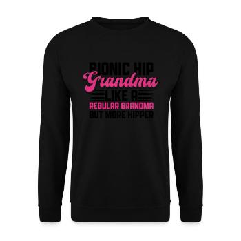 Bionisches Hüftchirurgie-oma-design Für Die - Unisex Sweatshirt - black - Front - Alina (178cm) & Michal (187cm)