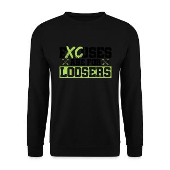 Cross-country-laufdesign Für Einen Xc-läufer - Unisex Pullover - Schwarz - Vorne - Alina (178cm) & Michal (187cm)