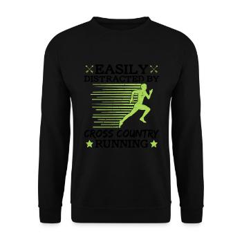 Cross-country-laufdesign Für Cc Runner Xc-laufen - Unisex Pullover - Schwarz - Vorne - Alina (178cm) & Michal (187cm)