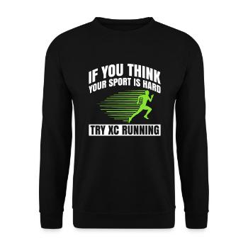 Xc-laufdesign Für Einen Xc-läufer Und Cc-läufer - Unisex Pullover - Schwarz - Vorne - Alina (178cm) & Michal (187cm)
