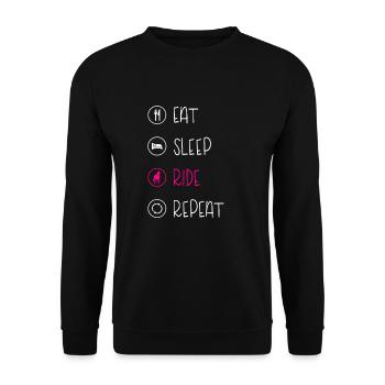 EAT SLEEP RIDE , Horses - Unisex Sweatshirt - black - Front - Alina (178cm) & Michal (187cm)