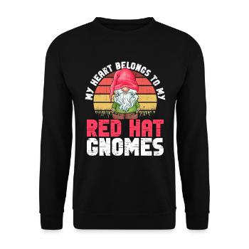 Gnome Jardinage Anti Valentinstag Gartenzwerg - Sweat-shirt Unisexe - noir - Devant - Alina (178cm) & Michal (187cm)