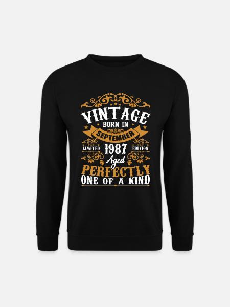 September 1987 Geburtstagsgeschenk 1987 September - Unisex Pullover - Schwarz