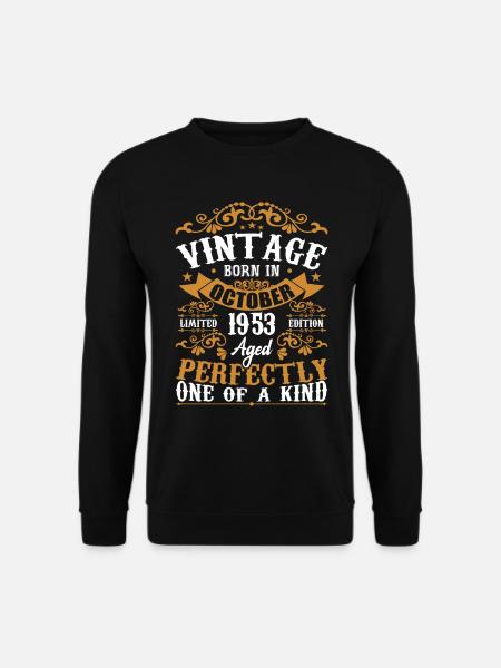 Oktober 1953 Geburtstagsgeschenk 1953 Oktober - Unisex Pullover - Schwarz