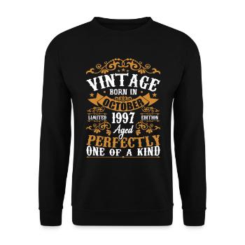 October 1997 Birthday Gift 1997 October - Unisex Sweatshirt - black - Front - Alina (178cm) & Michal (187cm)