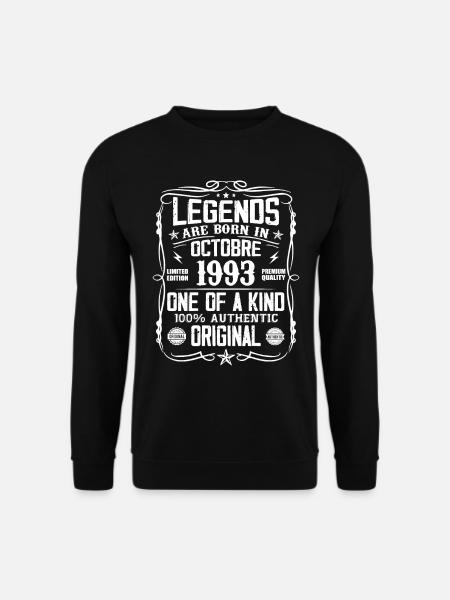 Oktober 1993 Legenden wurden im Oktober 1993 geboren - Unisex Pullover - Schwarz