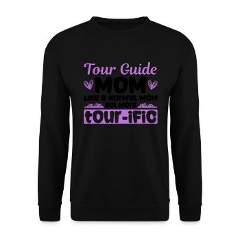 Reiseführer-mutter-design Für Eine - Unisex Pullover - Schwarz - Vorne - Alina (178cm) & Michal (187cm)