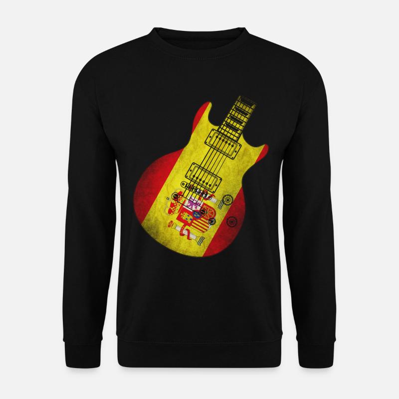 Spanien Flagge Gitarre - Unisex Pullover - Schwarz