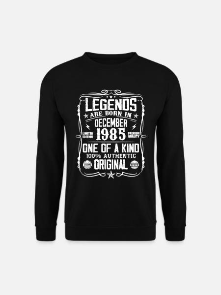 Né en Décembre 1985 Cadeau D’anniversaire 1985 - Sweat-shirt Unisexe - noir