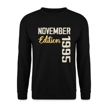 Born in November 1995 - Edition 1995 - Unisex Sweatshirt - black - Front - Alina (178cm) & Michal (187cm)