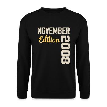 Born in November 2008 - Edition 2008 - Unisex Sweatshirt - black - Front - Alina (178cm) & Michal (187cm)