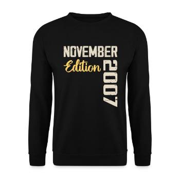 Born in November 2007 - Edition 2007 - Unisex Sweatshirt - black - Front - Alina (178cm) & Michal (187cm)