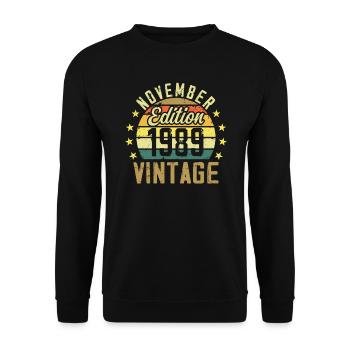 Die Legenden wurden im November 1989 - 1989 geboren - Unisex Pullover - Schwarz - Vorne - Alina (178cm) & Michal (187cm)