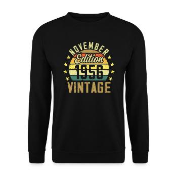 The legends were born in November 1956 - 1956 - Unisex Sweatshirt - black - Front - Alina (178cm) & Michal (187cm)