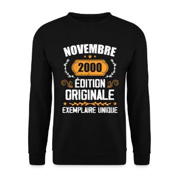 Cadeau D'anniversaire En Novembre 2000 - 2000 - Sweat-shirt Unisexe - noir - Devant - Alina (178cm) & Michal (187cm)