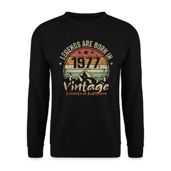 Les Légendes Sont Nées En 1977 - 1977 - Sweat-shirt Unisexe - noir - Devant - Alina (178cm) & Michal (187cm)