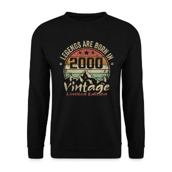 Die Legenden wurden in den Jahren 2000 - 2000 geboren - Unisex Pullover - Schwarz - Vorne - Alina (178cm) & Michal (187cm)