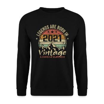 Die Legenden wurden 2021 - 2021 geboren - Unisex Pullover - Schwarz - Vorne - Alina (178cm) & Michal (187cm)