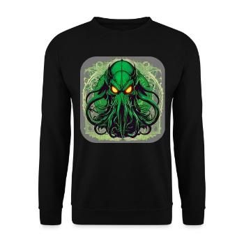 Immortal Cthulhu monster in the universe - Unisex Sweatshirt - black - Front - Alina (178cm) & Michal (187cm)