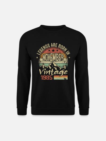 Novembre 1985, Cadeau D'anniversaire Vintage Rétro - Sweat-shirt Unisexe - noir