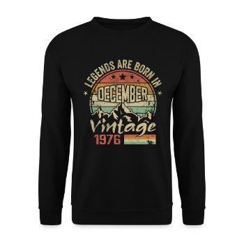 Légendes Sont Nés En Décembre 1976 - 1976 Décembre - Sweat-shirt Unisexe - noir - Devant - Alina (178cm) & Michal (187cm)