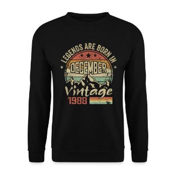 Legenden wurden im Dezember 1988 geboren - 1988 Dezember - Unisex Pullover - Schwarz - Vorne - Alina (178cm) & Michal (187cm)