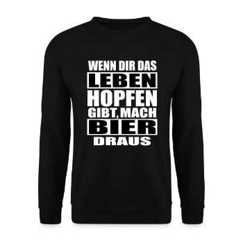 Lustige Sprüche Männer Shirt Bier Brauen Bierzelt - Unisex Pullover - Schwarz - Vorne - Alina (178cm) & Michal (187cm)
