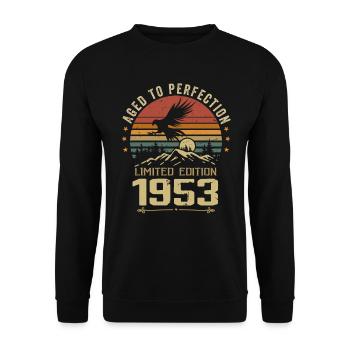 1953 Original Vintage Retro 1953 Anniversary - Unisex Sweatshirt - black - Front - Alina (178cm) & Michal (187cm)