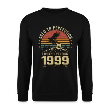 1999 Original Vintage Anniversaire 1999 rétro - Sweat-shirt Unisexe - noir - Devant - Alina (178cm) & Michal (187cm)