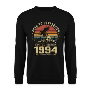 1994 Original Vintage Anniversaire 1994 rétro - Sweat-shirt Unisexe - noir - Devant - Alina (178cm) & Michal (187cm)