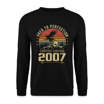 2007 Original Vintage Anniversaire 2007 rétro - Sweat-shirt Unisexe - noir - Devant - Alina (178cm) & Michal (187cm)