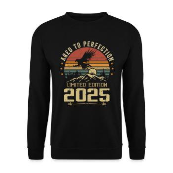2025 Original Vintage Retro 2025 Jubiläum - Unisex Pullover - Schwarz - Vorne - Alina (178cm) & Michal (187cm)