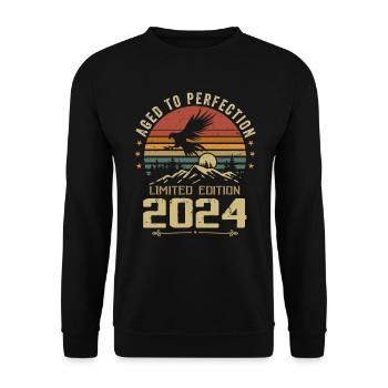 2024 Original Vintage Anniversaire 2024 rétro - Sweat-shirt Unisexe - noir - Devant - Alina (178cm) & Michal (187cm)