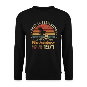 Les Légendes Sont Nées En Novembre 1971 - 1971 - Sweat-shirt Unisexe - noir - Devant - Alina (178cm) & Michal (187cm)
