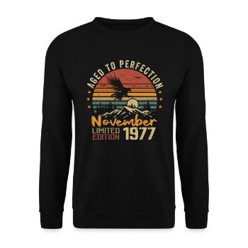 Les Légendes Sont Nées En Novembre 1977 - 1977 - Sweat-shirt Unisexe - noir - Devant - Alina (178cm) & Michal (187cm)