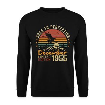 Les Légendes Sont Nées En Décembre 1955 - 1955 - Sweat-shirt Unisexe - noir - Devant - Alina (178cm) & Michal (187cm)