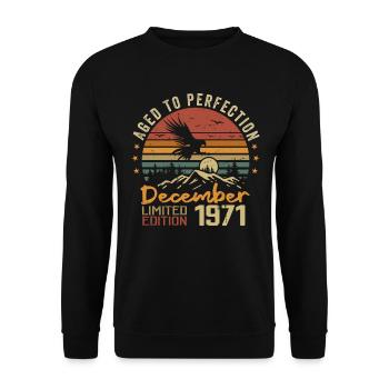 Les Légendes Sont Nées En Décembre 1971 - 1971 - Sweat-shirt Unisexe - noir - Devant - Alina (178cm) & Michal (187cm)