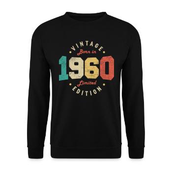 Vintage 1960 Original 1960 Anniversaire Rétro 1960 - Sweat-shirt Unisexe - noir - Devant - Alina (178cm) & Michal (187cm)