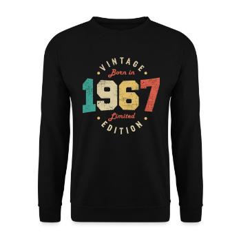 Vintage 1967 Original 1967 Retro Anniversary 1967 - Unisex Sweatshirt - black - Front - Alina (178cm) & Michal (187cm)