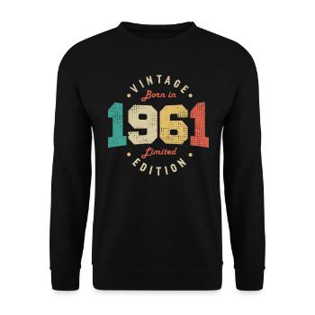 Vintage 1961 Original 1961 Retro Anniversary 1961 - Unisex Sweatshirt - black - Front - Alina (178cm) & Michal (187cm)