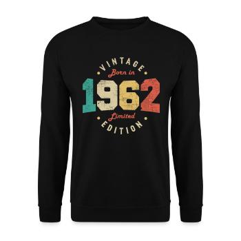 Vintage 1962 Original 1962 Anniversaire Rétro 1962 - Sweat-shirt Unisexe - noir - Devant - Alina (178cm) & Michal (187cm)