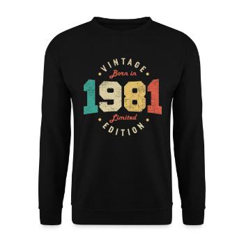 Vintage 1981 Original 1981 Retro Birthday 1981 - Unisex Sweatshirt - black - Front - Alina (178cm) & Michal (187cm)